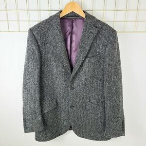 Walker Slater Harris Tweed Wool Charcoal Edward Jacket Sport Coat Blazer